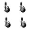 Service Caster 3.5'' Black Poly Swivel 1-5/8'' Expanding Stem Caster Set with Brake, 4PK SCC-EX20S3514-PPUB-BLK-TLB-158-4 - alternate 1